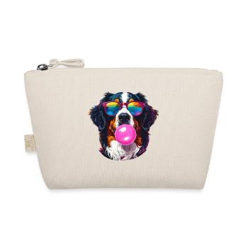 Bunter Berner Sennenhun mit Bubblegum-Sonnenbrille - Bio-Täschchen - Natur - Vorne