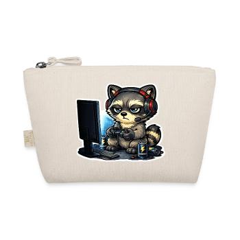 Gaming Raccoon – Gamer Waschbär mit Controller - Bio-Täschchen - Natur - Vorne