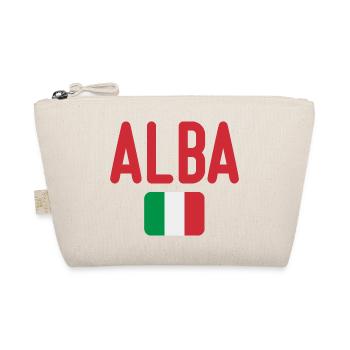 Alba Red Text with Italian Tricolour - Organic Pouch - nature - Front