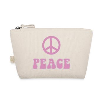 Peace Symbol Retro Hippie Style Flower Power - Organic Pouch - nature - Front