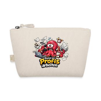 Einmal mit Profis Arbeiten Büro Oktopus - Bio-Täschchen - Natur - Vorne