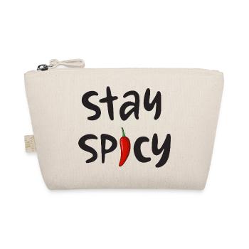 Stay Spicy Funny Chili Pepper Bold Quote Design - Bio-Täschchen - Natur - Vorne