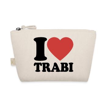 Ich liebe Trabi Herz Retro-Design - Bio-Täschchen - Natur - Vorne