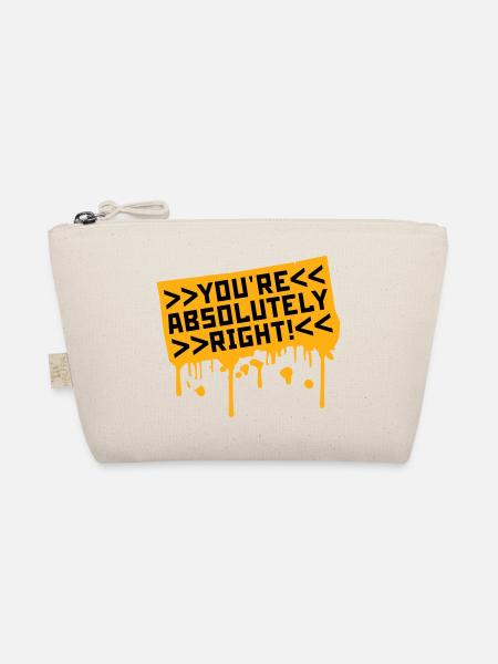 Tu as tout à fait raison, logo drôle d’IA sarcastique - Trousse biologique - nature - Devant