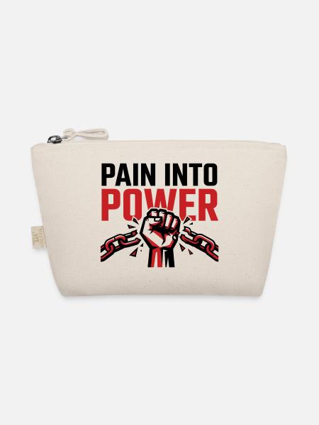 Pain Became Strength - Resilience Tshirt - Organic Pouch - nature - Front