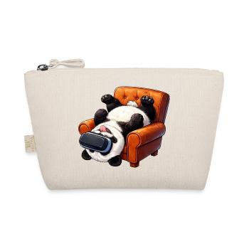 Panda with VR glasses in the armchair - Organic Pouch - nature - Front