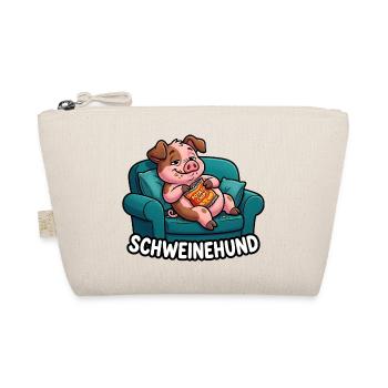 Schweinehund Faules Schwein Auf Der Couch - Bio-Täschchen - Natur - Vorne