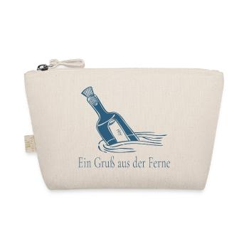 Ein Gruß aus der Ferne Flaschenpost Design - Bio-Täschchen - Natur - Vorne