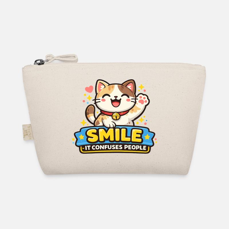 Lächelnde Katze Verwirrt Menschen Bio-Täschchen