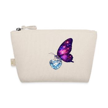 Soul of Earth – Blue Butterfly Heart - Organic Pouch - nature - Front