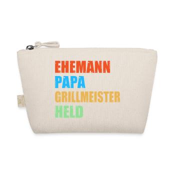 BQ Papa Vater Grillmeister Held Humor - Bio-Täschchen - Natur - Vorne