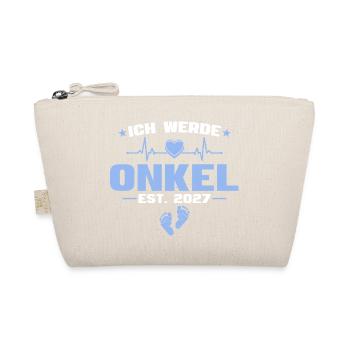 Ich werde Onkel 2027 - Baby Ankündigung Geschenk - Bio-Täschchen - Natur - Vorne