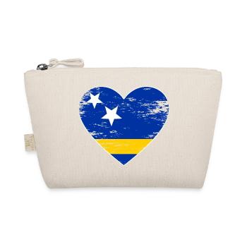 Curaçao_Flagge_Herz_used - Organic Pouch - nature - Front