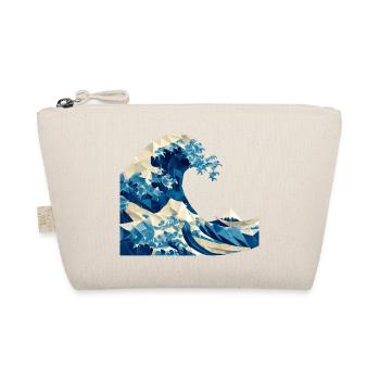 Origami Wave Japanese Art Hokusai Fuji - Organic Pouch - nature - Front