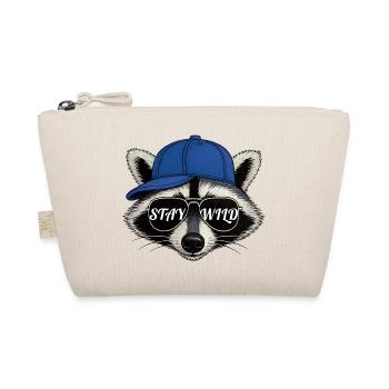 Stay Wild – Raccoon Streetwear Style - Organic Pouch - nature - Front