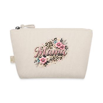 Mom Glitter Leopard Floral Mother's Day Gift - Organic Pouch - nature - Front