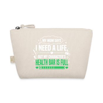 Health Bar Full Gamer Saying - Organic Pouch - nature - Front