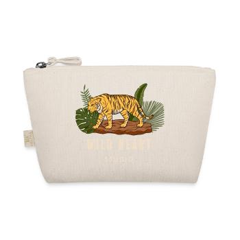 Tiger image with "wild heart studio" logo - Bio-Täschchen - Natur - Vorne