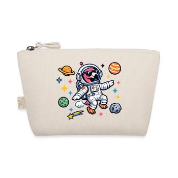 Astronaut Cartoon in Space Flamingo - Organic Pouch - nature - Front