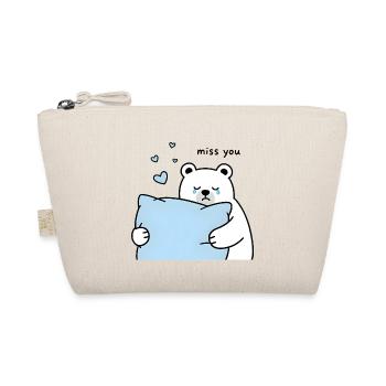 Ours amour triste "Miss You" - Trousse biologique - nature - Devant