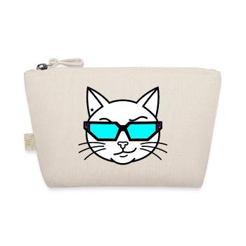 Katzenkopf Neonbrille - Bio-Täschchen - Natur - Vorne