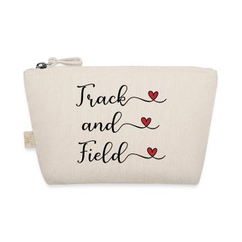 Track and Field handwritten Logo with Hearts - Organic Pouch - nature - Front
