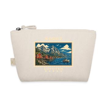Norwegen Lofoten Vintage Reisemarke - Bio-Täschchen - Natur - Vorne