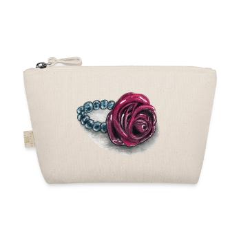 Cœur de rose avec des perles - Trousse biologique - nature - Devant