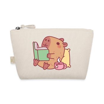 Niedliche Capybara entspannt und liest ein Buch - Bio-Täschchen - Natur - Vorne