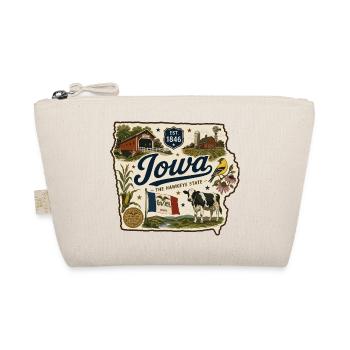 Iowa Hawkeye State Vintage Farm Aufkleber - Bio-Täschchen - Natur - Vorne