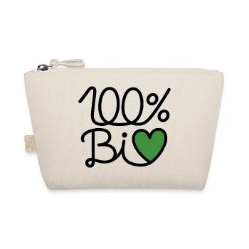 100% BiO – Grünes Herz Illustration - Bio-Täschchen - Natur - Vorne