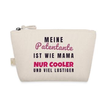 Patentante wie Mama nur cooler - Geschenk Tante - Bio-Täschchen - Natur - Vorne