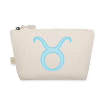 Tierkreiszeichen Stier Pastel Blau - Bio-Täschchen - Natur - Vorne