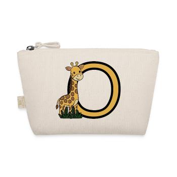 Giraffe and Oval Letter O Cartoon Design - Organic Pouch - nature - Front