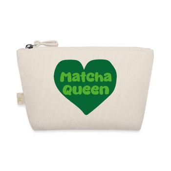 Matcha Queen Heart Design - Organic Pouch - nature - Front