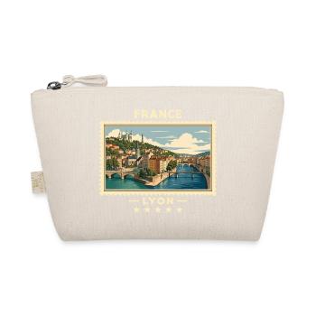 Frankreich Lyon Vintage Reisemarke - Bio-Täschchen - Natur - Vorne