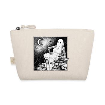 Ghost over books in the moonlight - Organic Pouch - nature - Front