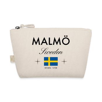 Malmö Sweden Coordinates Travel Souvenir - Organic Pouch - nature - Front