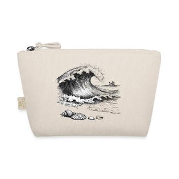 Big ocean wave with palm island and shells - Organic Pouch - nature - Front