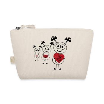 Herzensliebe Doodlefamilie - Bio-Täschchen - Natur - Vorne