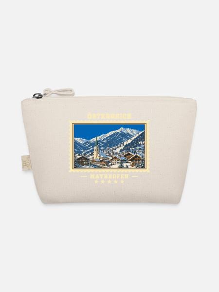 Österreich Mayrhofen Winter Vintage Reisemarke - Bio-Täschchen - Natur
