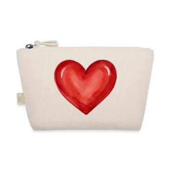 Rotes Herz rot aquarell Geschenk  - Bio-Täschchen - Natur - Vorne