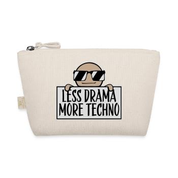 Less drama more techno Spruch Party Rave Logo Text - Bio-Täschchen - Natur - Vorne