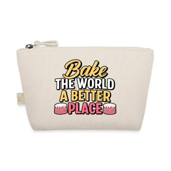 Bake The World A Better Place – kulinarisches Geschenk - Bio-Täschchen - Natur - Vorne