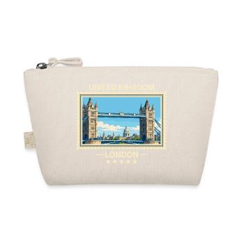 Großbritannien London Vintage Reisemarke - Bio-Täschchen - Natur - Vorne