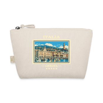 Italien Genua Vintage Reisemarke - Bio-Täschchen - Natur - Vorne