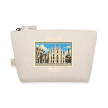 Italien Mailand Vintage Reisemarke - Bio-Täschchen - Natur - Vorne