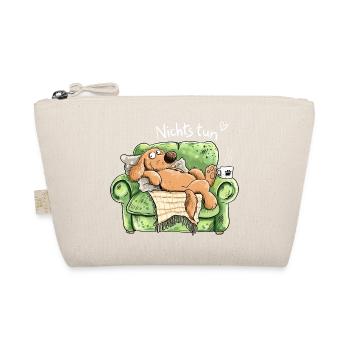 Nichts tun Hund Sofa Couch Chillen Faulenzen Humor - Bio-Täschchen - Natur - Vorne