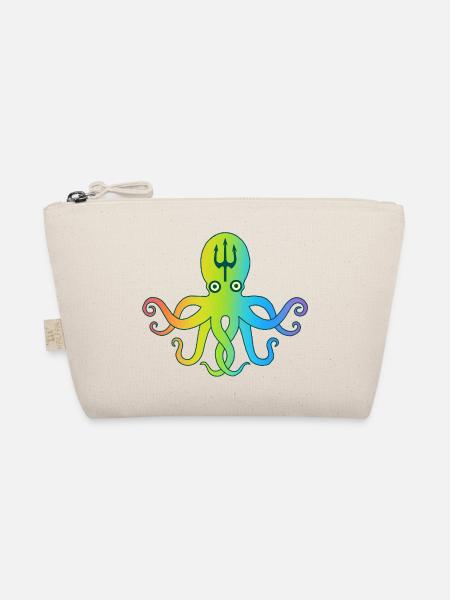 Mehrfarbiger Oktopus - Bio-Täschchen - Natur
