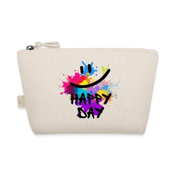 Happy Day - positive Vibes - Bio-Täschchen - Natur - Vorne